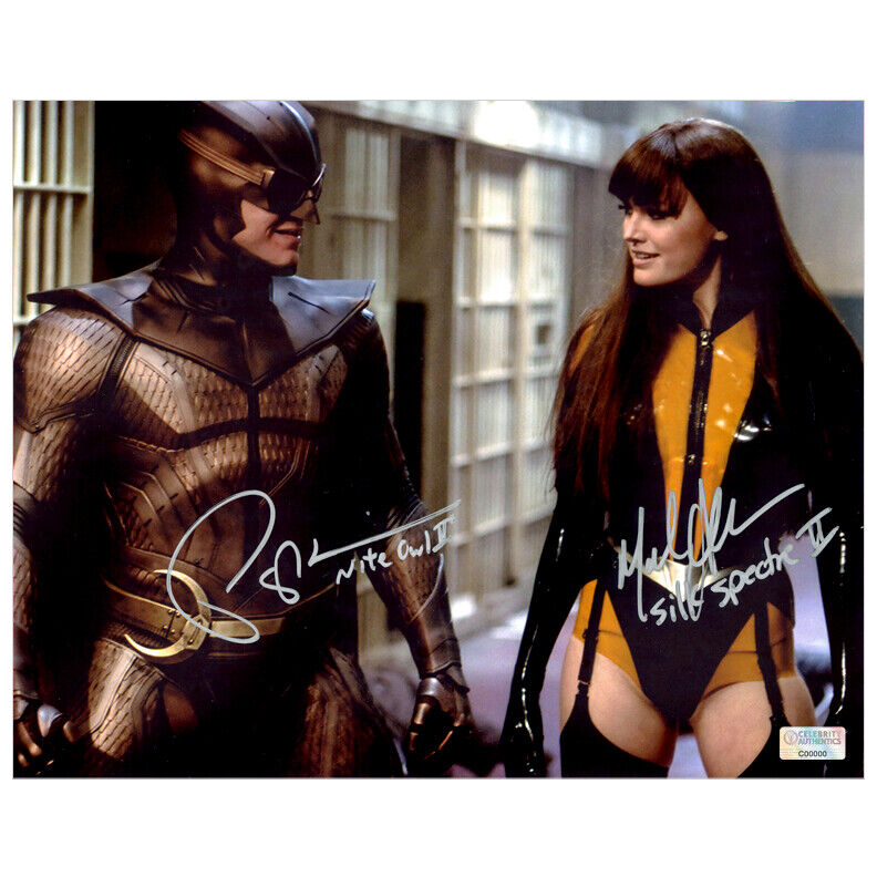 Malin Akerman Patrick Wilson Autographed Silk Spectre Nite Owl 8x10 Photo Poster painting