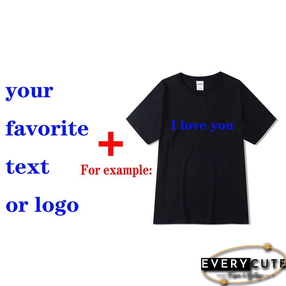 Customized Printed Leisure T Shirt Harajuku Women Tee DIY Your Like Photo Or Logo White T-shirt Fashion CustomShirt