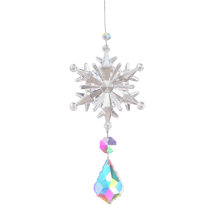 Crystal Rainbow Light Catcher Snowflake Christmas Windchimes for Home Garden gbfke
