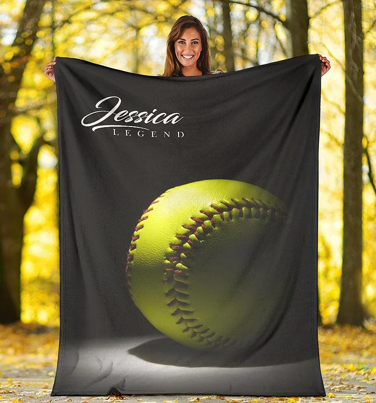 Personalized Softball Blanket for Comfort & Unique| BKKid191