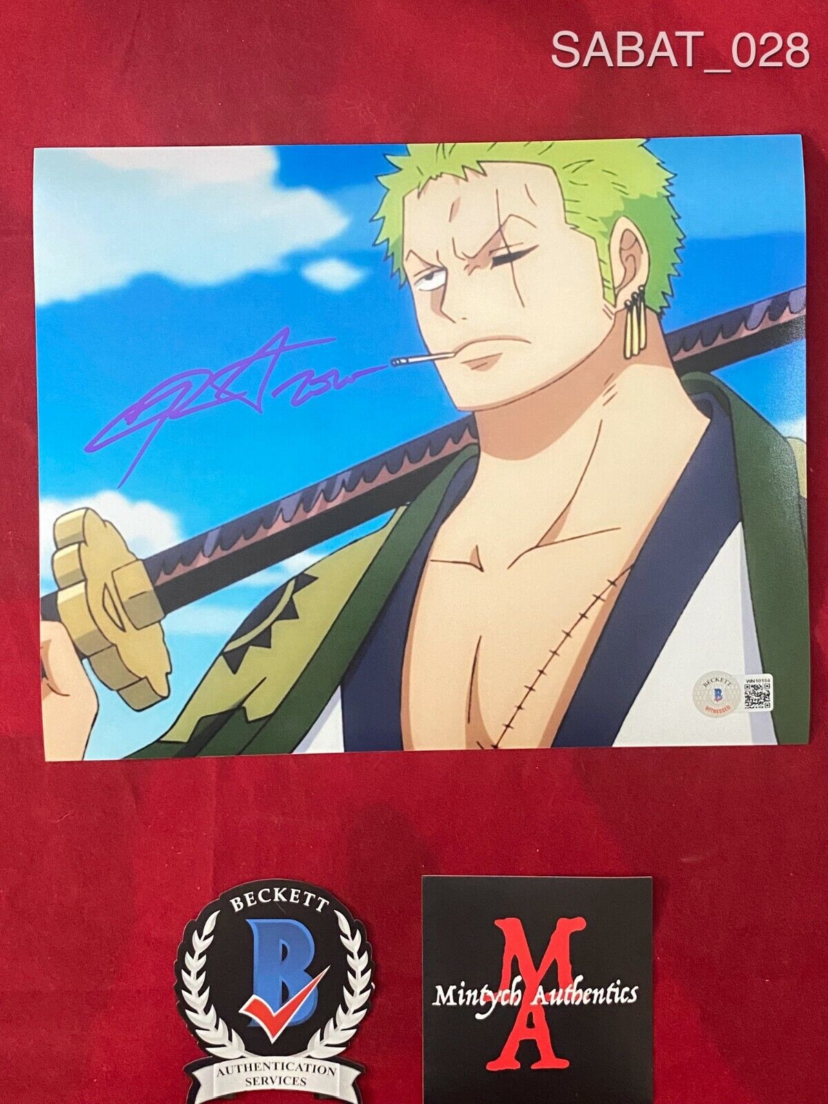 CHRISTOPHER SABAT AUTOGRAPHED SIGNED 8x10 Photo Poster painting! ONE PIECE! ANIME! BECKETT COA