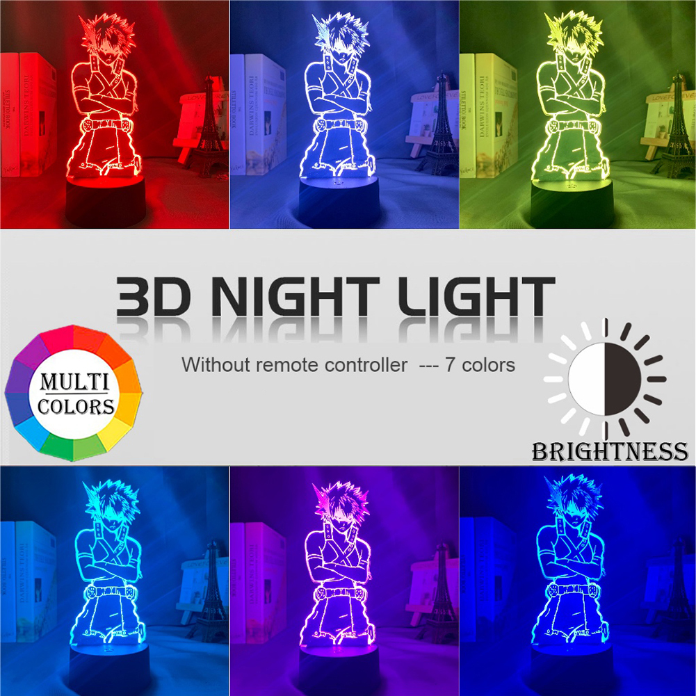 

3D Lamp LED Night Light My Hero Academy RGB Remote Control Touch Lighting, 501 Original