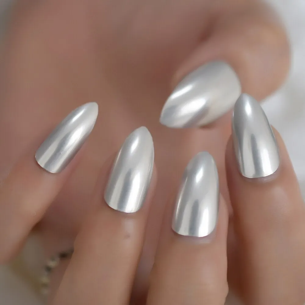 Elegance Beige False Nails Natural Medium Stiletto French Fingernails Gold Smile Line Designed Manicure Tips-Nail Inspo