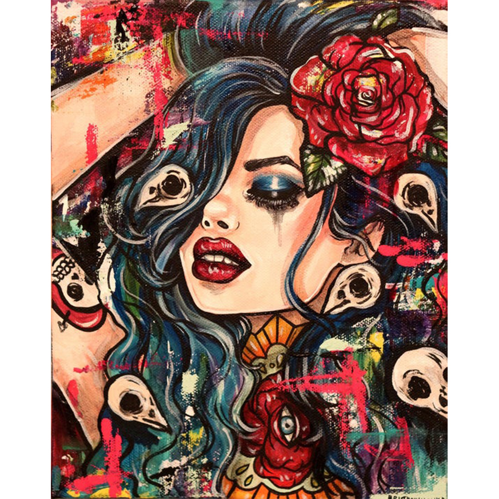 

30*40CM - Round Drill Diamond Painting - Gothic Maiden, 501 Original