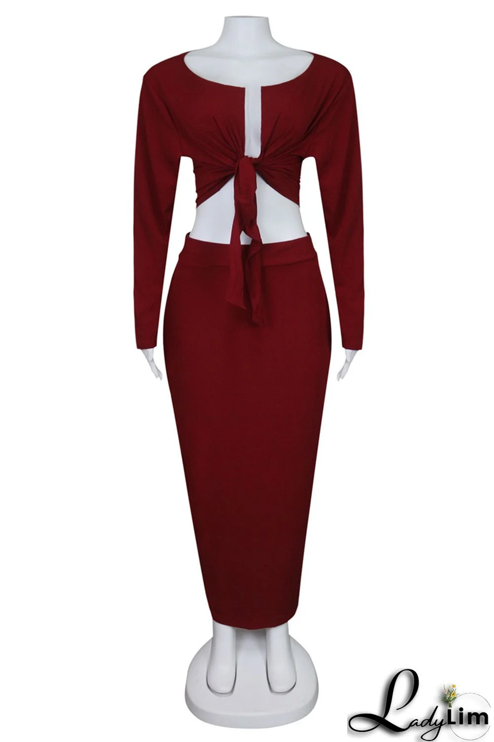 Pink Sexy Casual Solid Bandage V Neck Plus Size Two Pieces