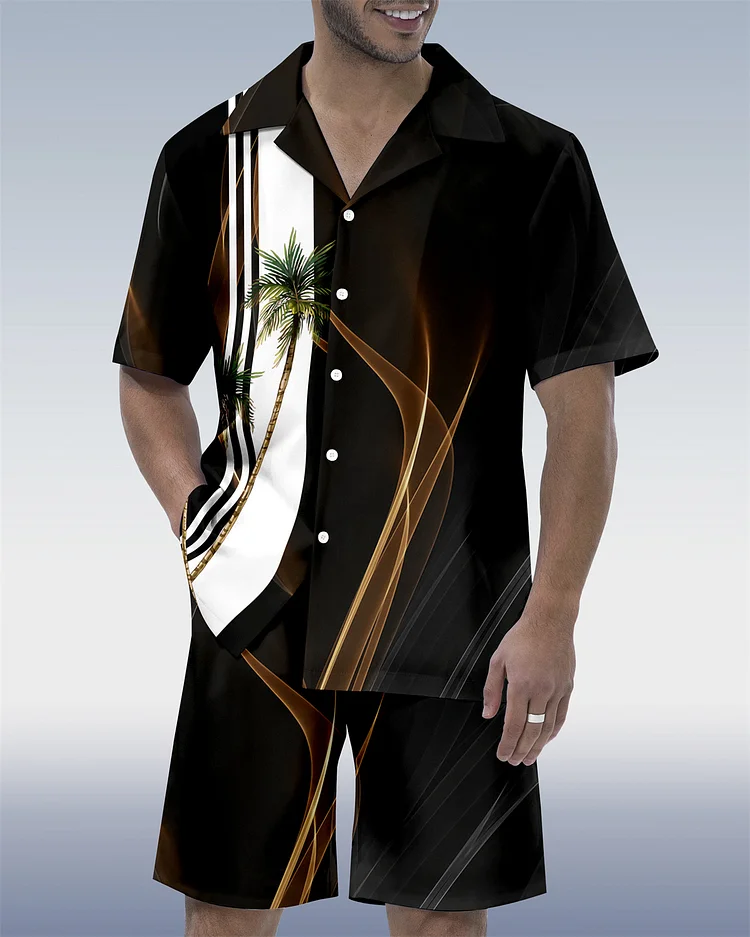 Suitmens Men's Hawaii Beach Vacations Short Sleeve Shirt Set 189-1