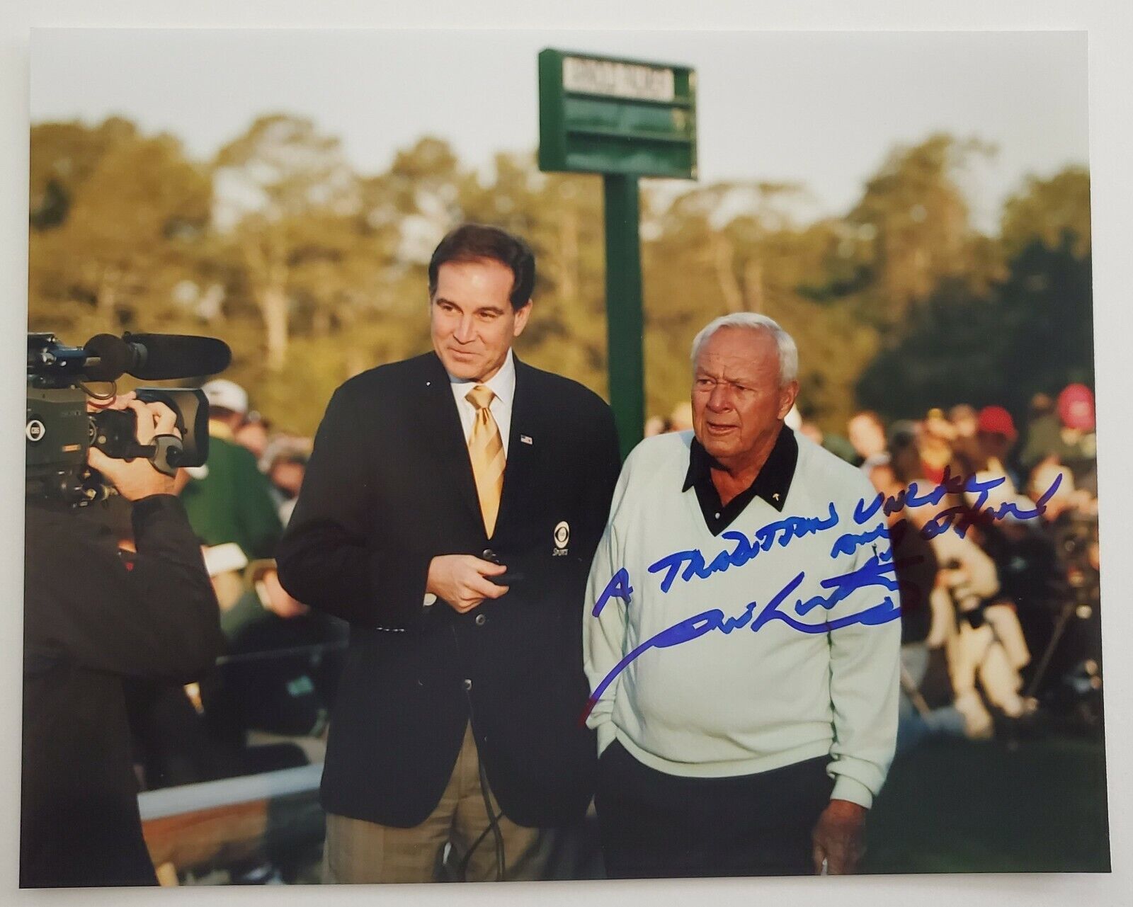 Jim Nantz Signed Arnold Palmer 8x10 Photo Poster painting CBS PGA Sportscaster HOF LEGEND RAD