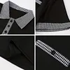 Gioiacombo&trade; Polo da uomo a maniche corte casual con bottoni pied de poule estivi da uomo