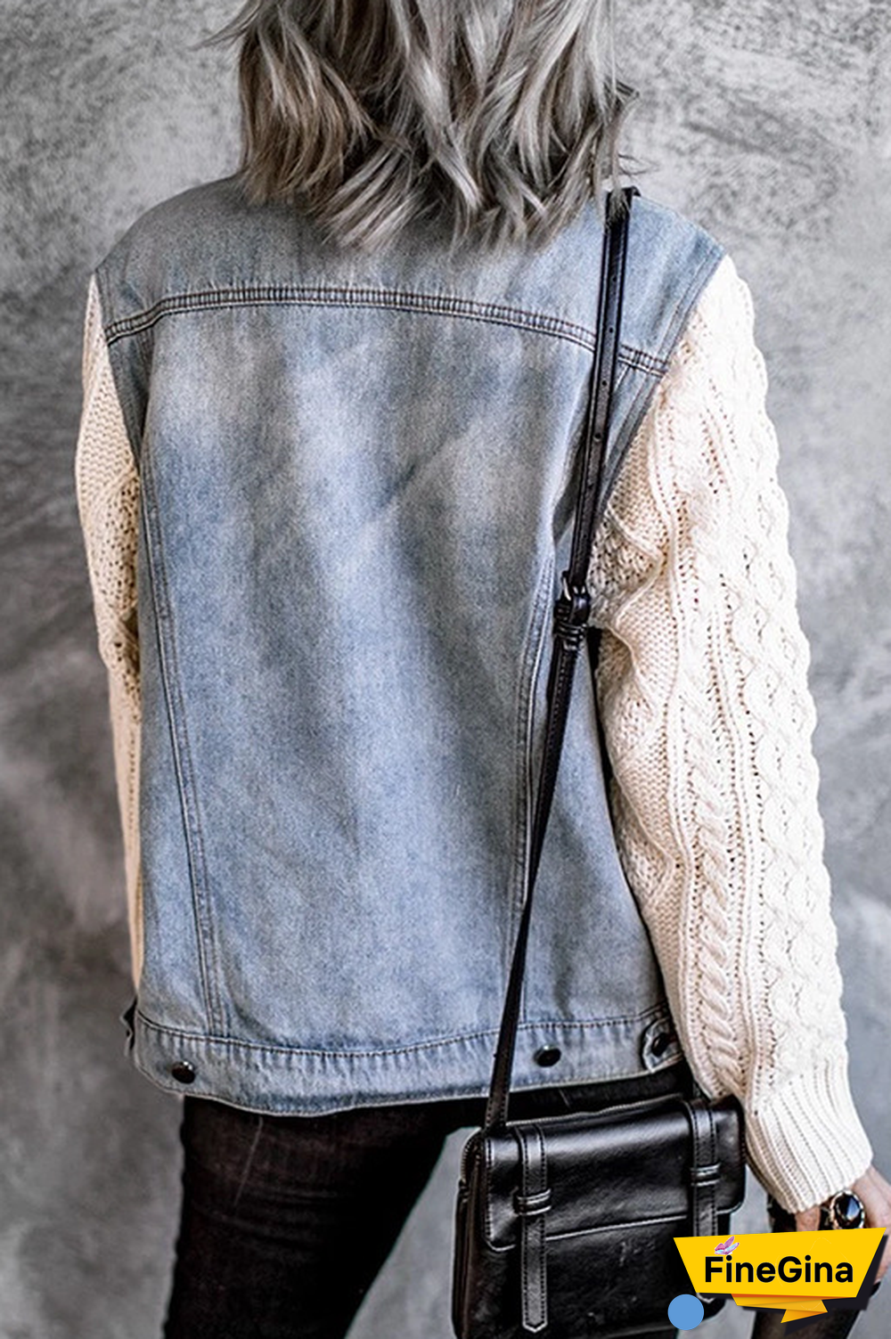 Denim Knitted Patchwork Jacket