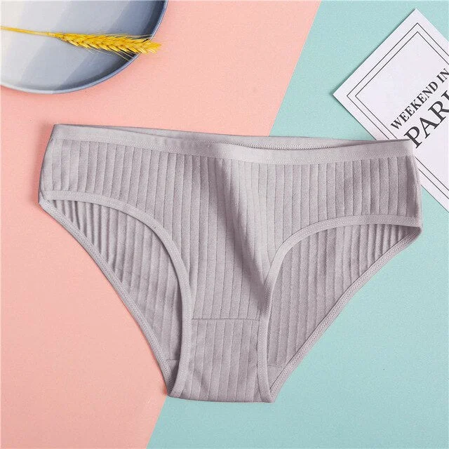 Women Underwear Cotton Panties Sexy Underpants Women's Panties Solid Color Briefs for Female Striped Cotton Intimate Lingerie
