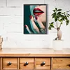 Diamond Painting -DIY Round Drill Red Lipped Woman