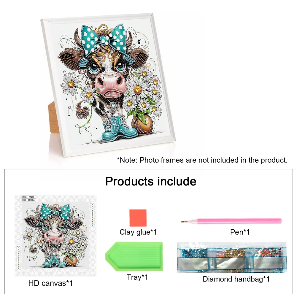 Diamond Painting - Partial Special Shaped Drill - Cow(Canvas|30*30cm)