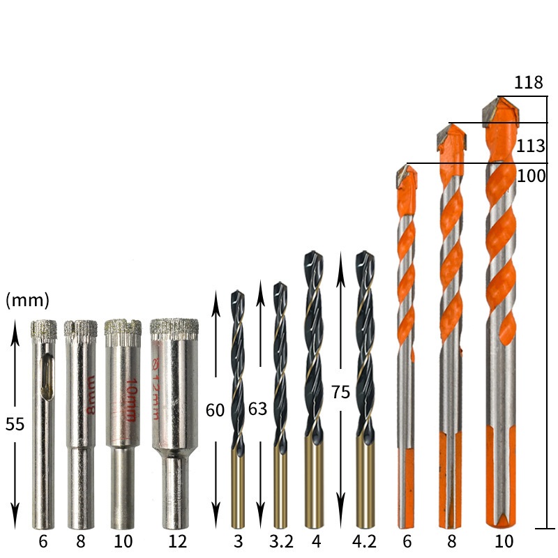 

11pcs Electric Drill Sets Hole Cutter Twist Overlord Drill Bits for Metal, 501 Original