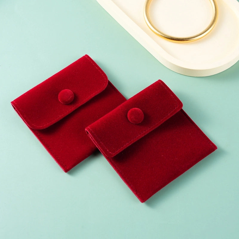 Minimalist Solid Color Flannel Jewelry Packaging Bags