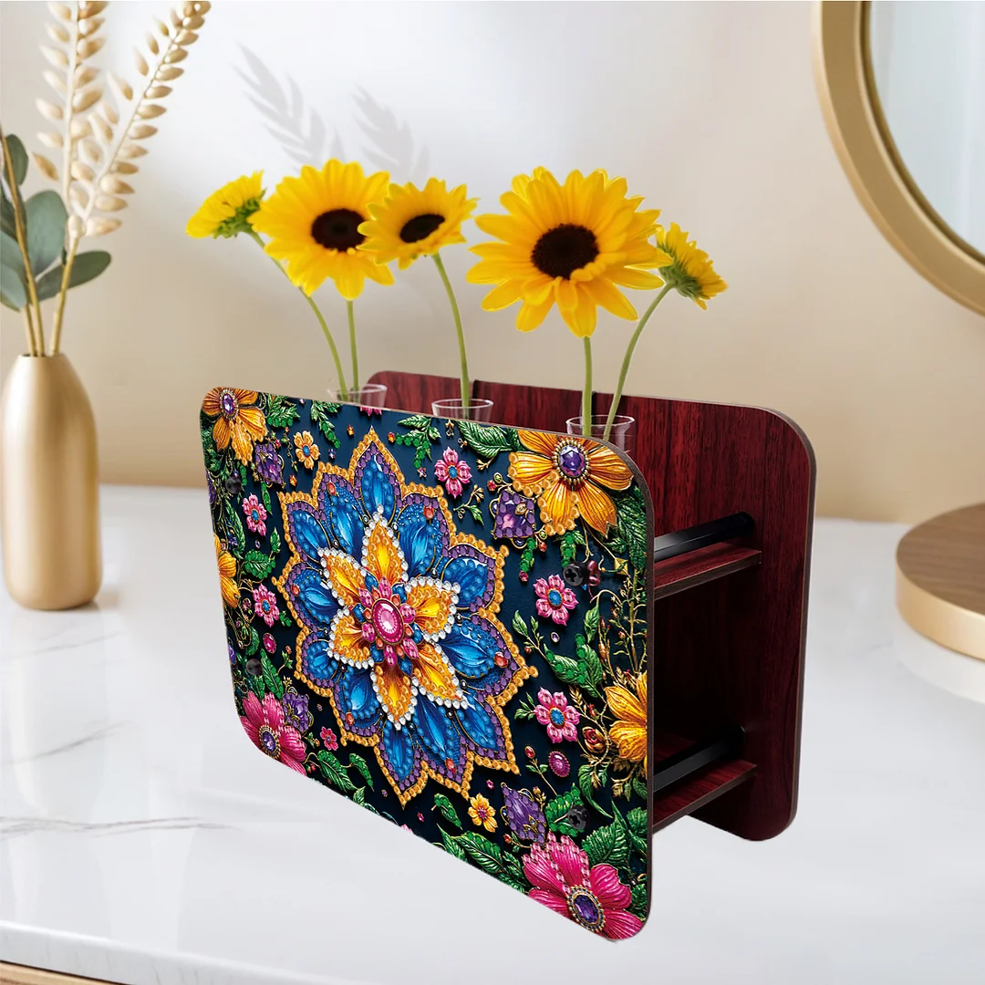 Mandala DIY Flower Vase Wooden Double Sided Desktop Diamond Art Kit Home Decor