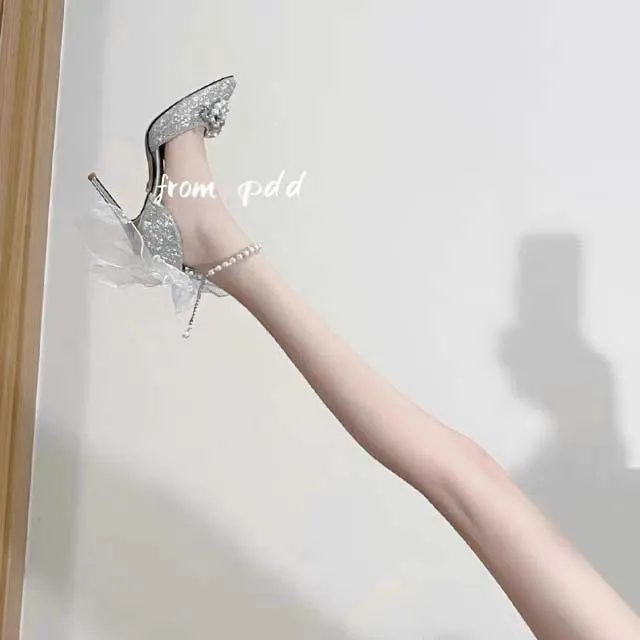 Breakj Breakj Gift 18-Year-Old High Heels Female Students Heel Crystal Shoes Temperament Princess To Send Girlfriend Rite Birthday Gift