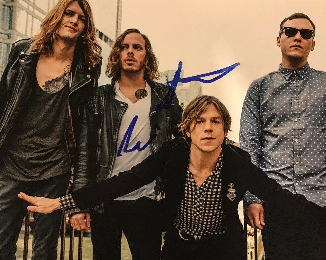 MATT SHULTZ & JARED CHAMPION HAND SIGNED 8x10 Photo Poster painting CAGE THE ELEPHANT AUTHENTIC