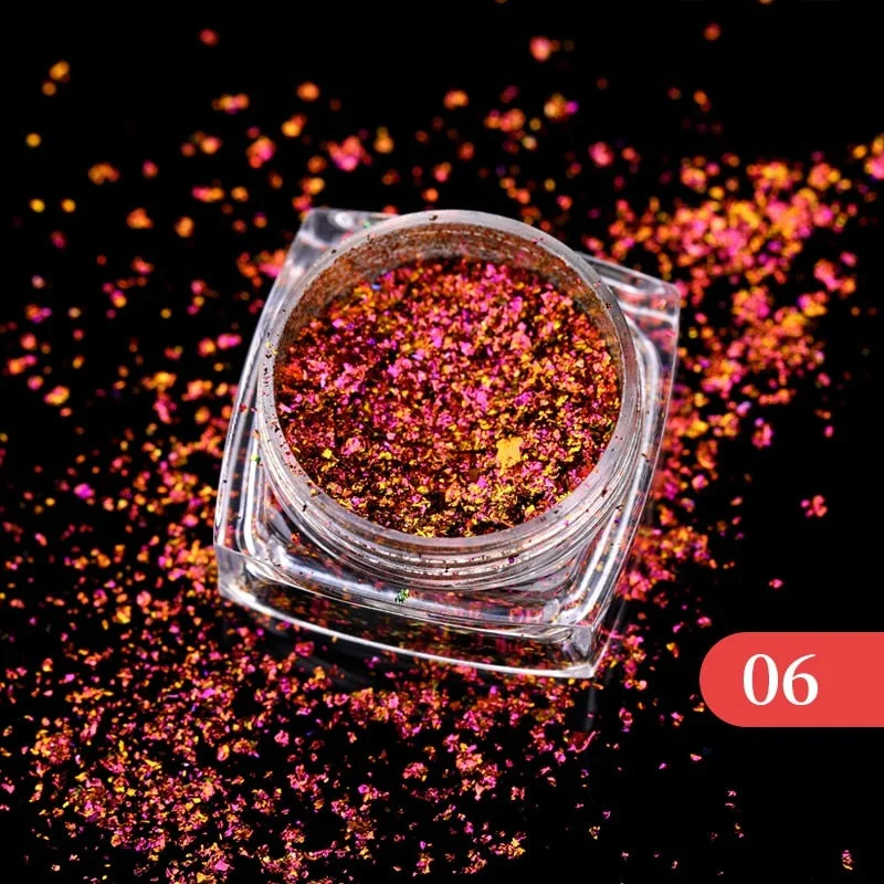 1 Box Sparkly Shinning Nail Sequins Glitter Orange iridescent Powder Flakies Paillette DIY Nail Art Decoration-Nail Inspo