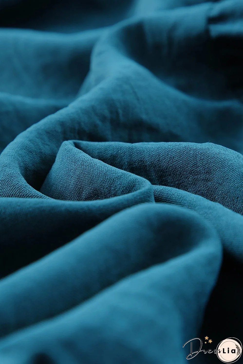 Blue V-Neck Tiered Ruffle Mini Dress with Smocked Back