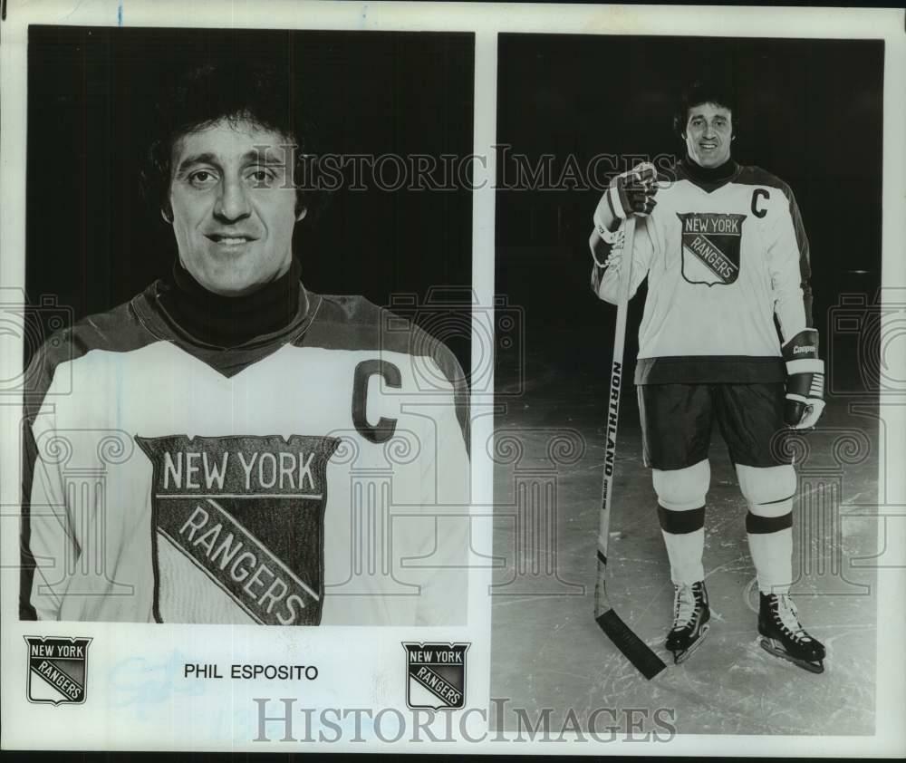 Press Photo Poster painting New York Rangers hockey player Phil Esposito - sis01047