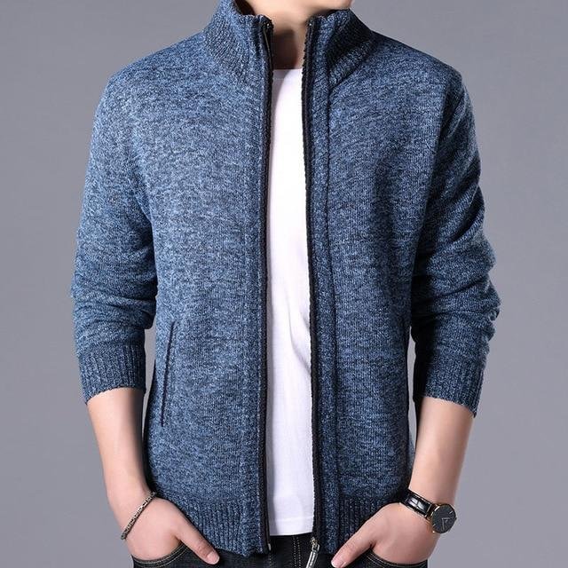 Sweaters Winter Mens clothes Solid Male Autumn Fashion Fit Thick Slim Keep Warm Men Solid Smart Casual Sweaters