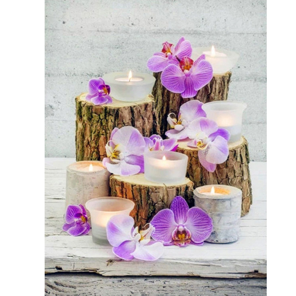 

(Multi-Size) Flower Candle - Round/Square Drill Diamond Painting - 30*40CM, Square diamond, 501 Original