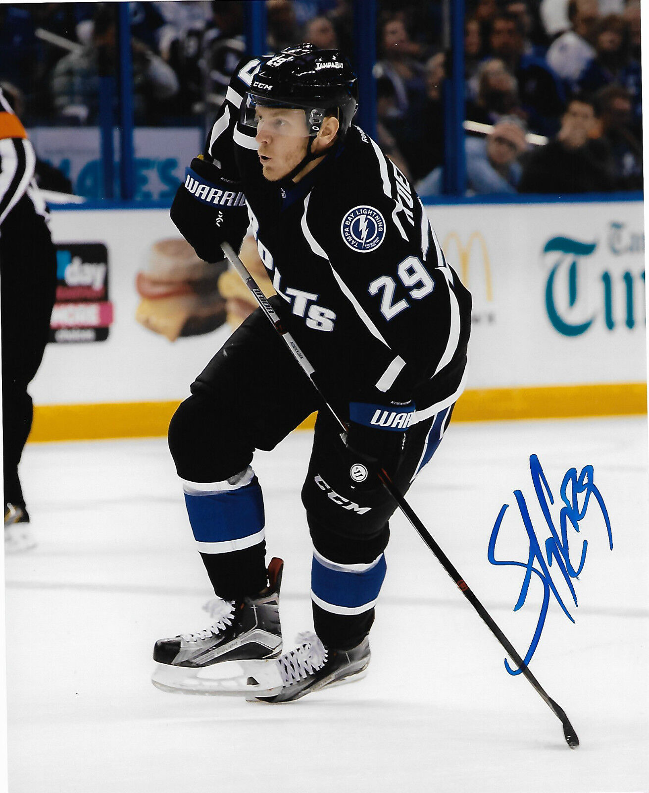 Tampa Bay Lightning Slater Koekkoek Signed Autographed 8x10 NHL Photo Poster painting COA A