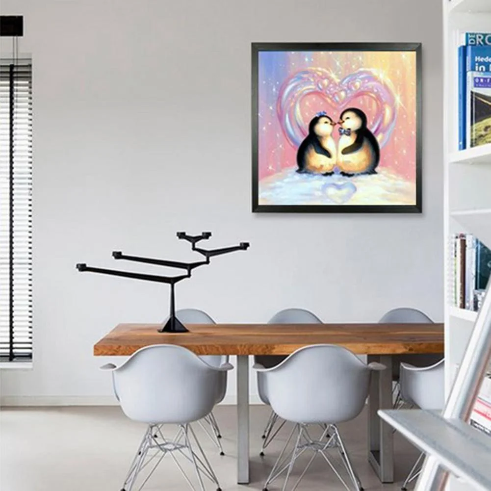 Diamond Painting - Full Round Drill - Penguin Lovers(30*30cm)