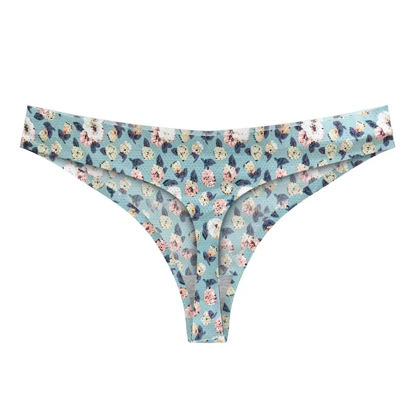 Meet'r Women Sexy Flowers Lingerie Temptation Low-waist Panties Thong Sameless Breathable Underwear Female G String Intimates