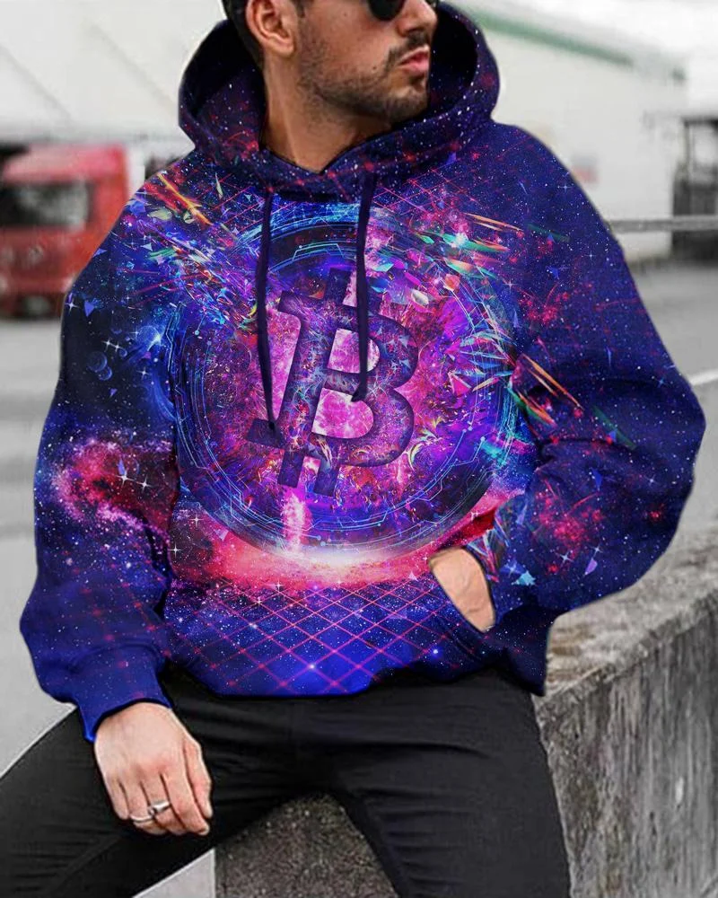 Men's Bitcoin Printing Hoodies