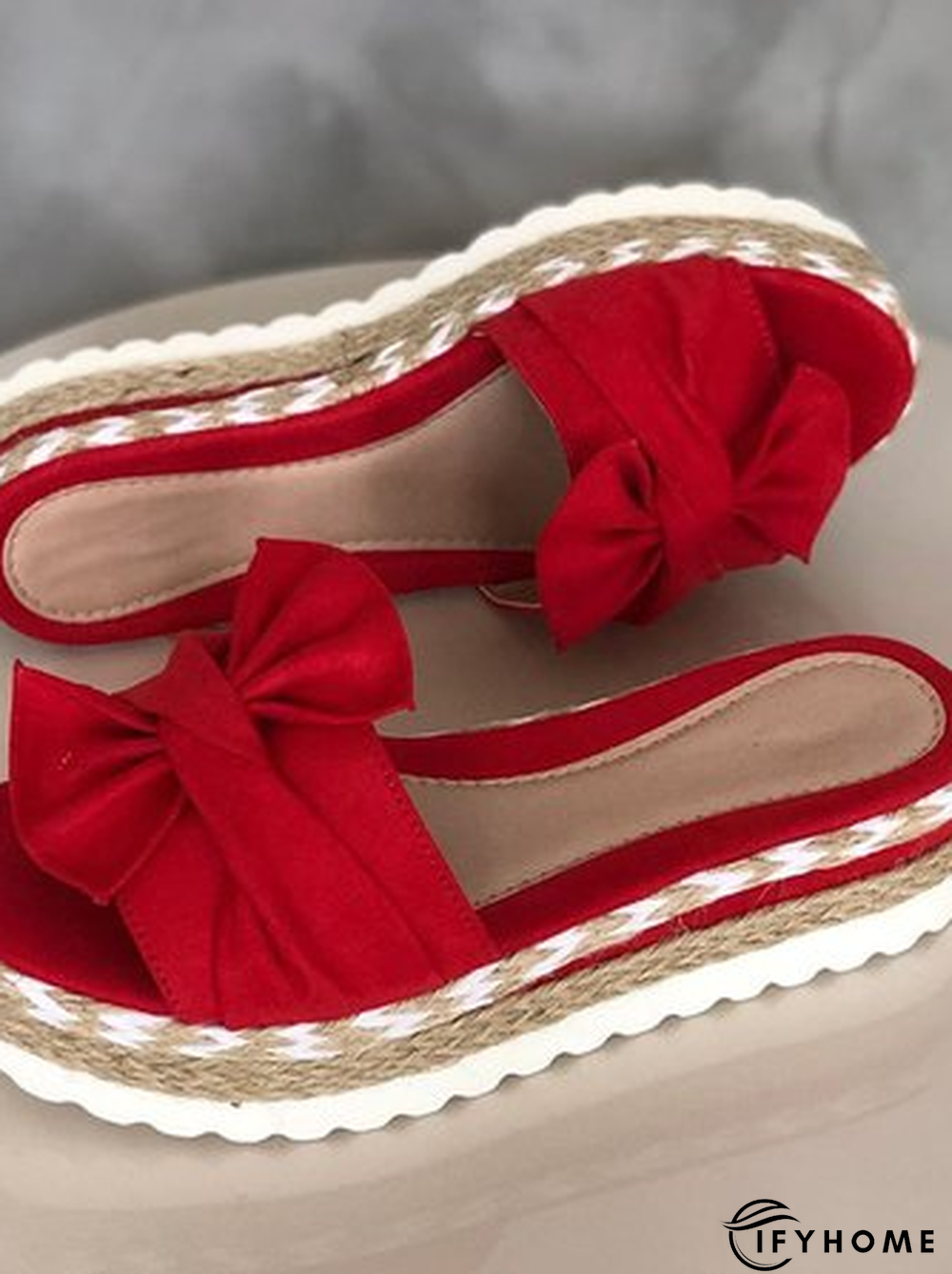 Women Casual Daily Comfy Bowknot Slip On Sandals | IFYHOME