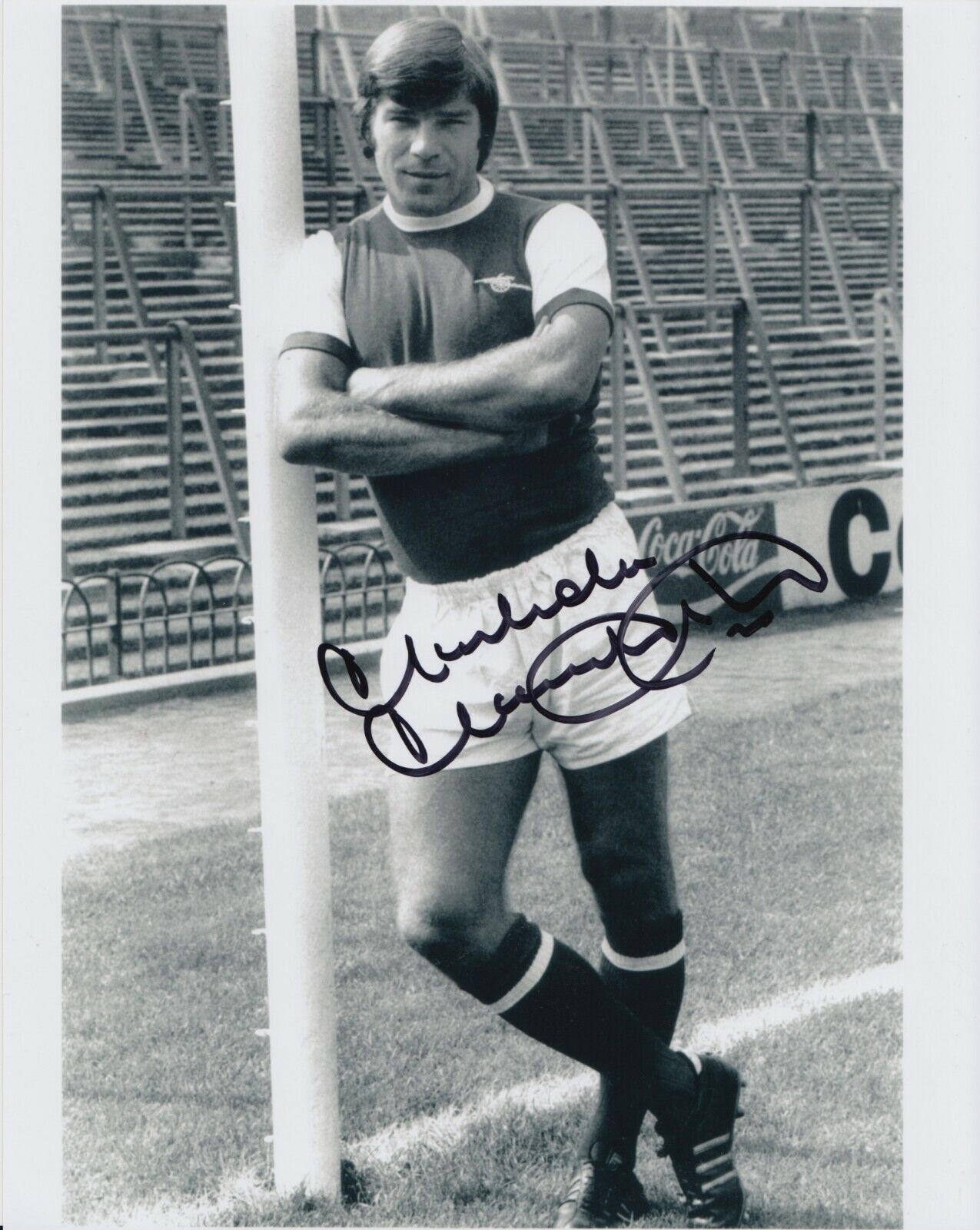 Malcolm Macdonald Hand Signed 10x8 Photo Poster painting - Arsenal Autograph.