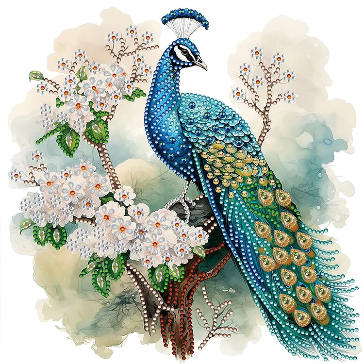 Partial Special-Shaped Diamond Painting - Peacock 30*30CM
