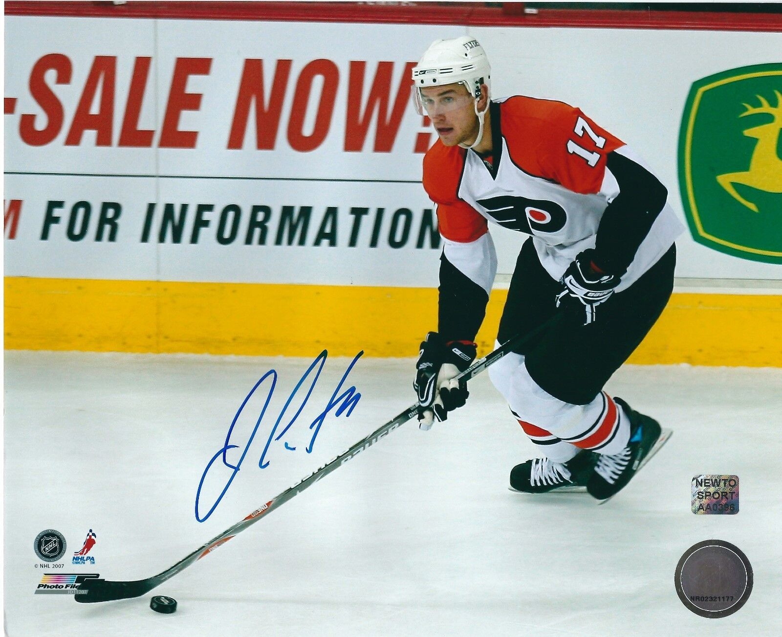 Signed 8x10 JEFF CARTER PHILADELPHIA FLYERS Photo Poster painting - COA