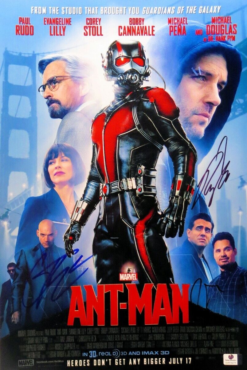 Paul Rudd/Corey Stoll/Peyton Reed Signed Autographed 12X18 Photo Poster painting Ant Man 814275