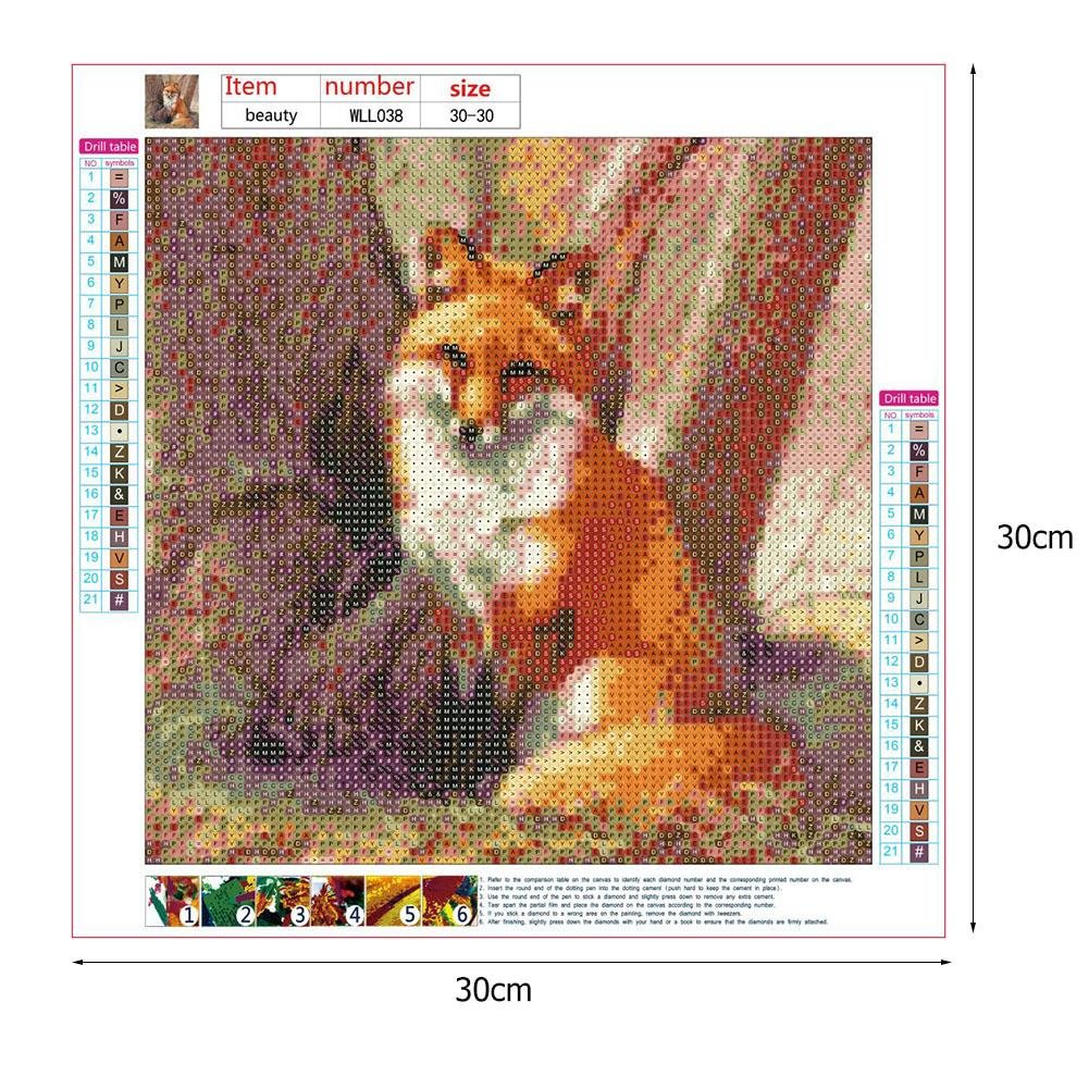 Fox - Full Round Diamond Painting 30x30cm