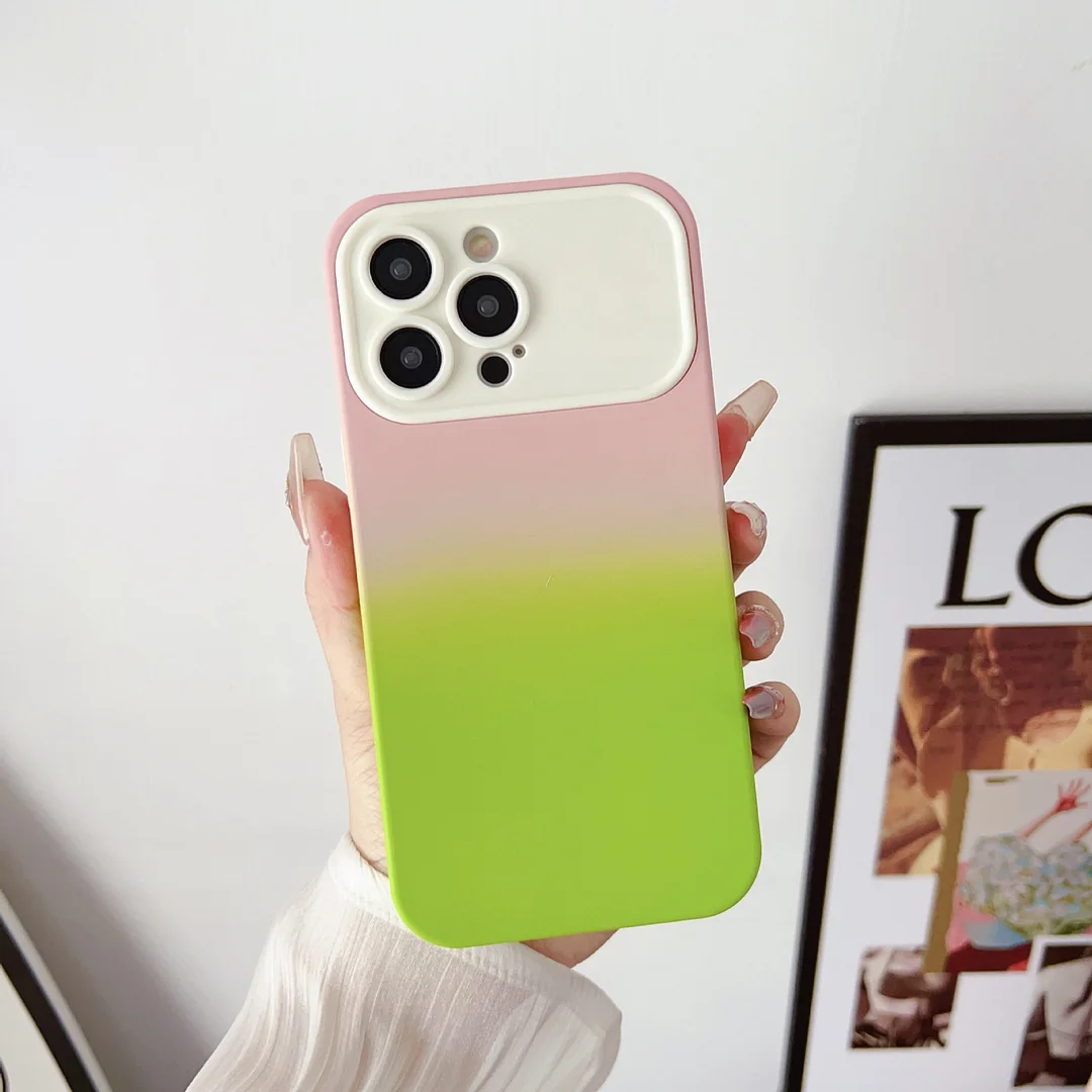 Two-color Gradient Soft TPU Big Lens Protector Cover Phone Case For IPhone 14/14 Pro/14 Pro Max/14 Plus/13/13 Pro/13 Pro Max