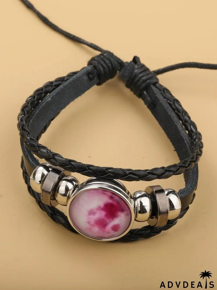 Starry Sky Print PU Leather Bracelet