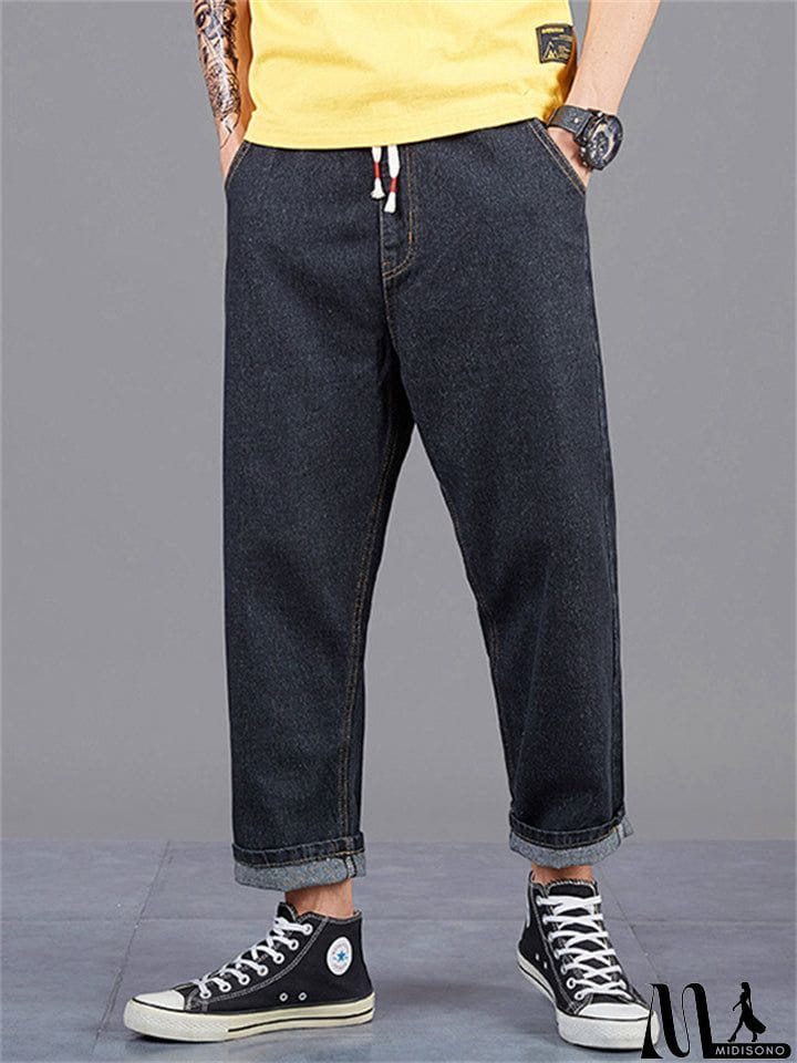 MidiSono - Fashion Men Straight-Leg Loose Casual Long Harem Pants