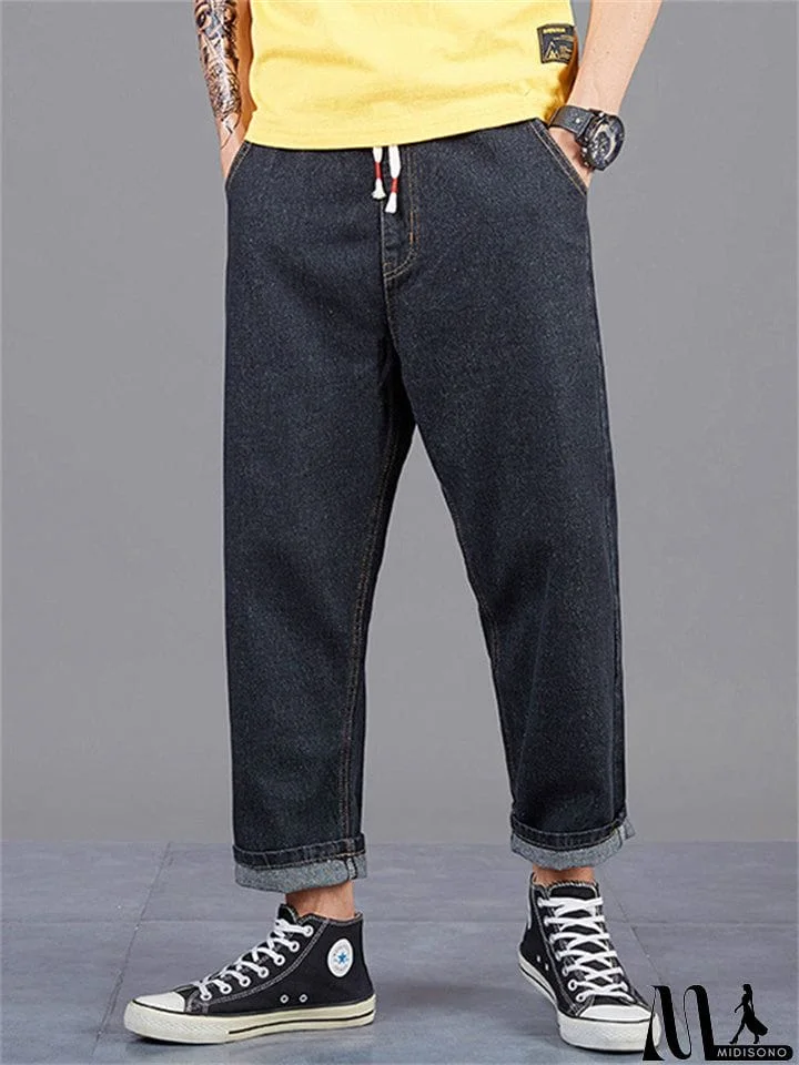 MidiSono - Fashion Men Straight-Leg Loose Casual Long Harem Pants