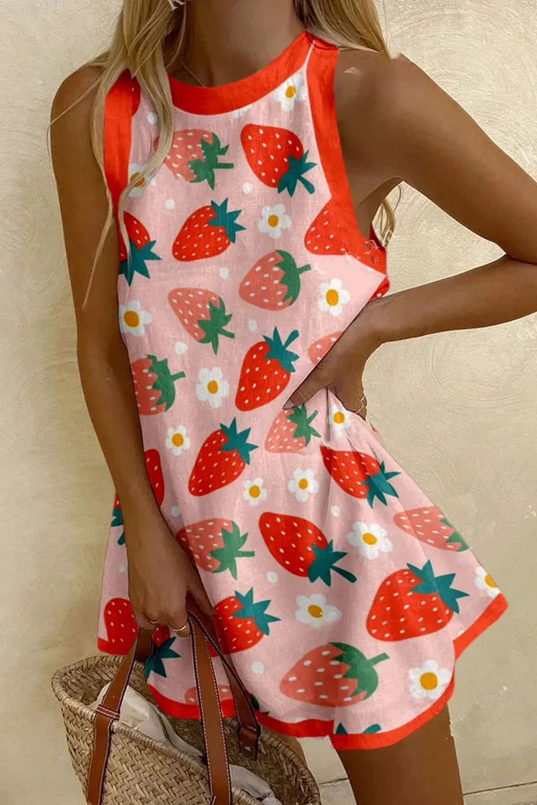 Sweet Strawberry Print Dress