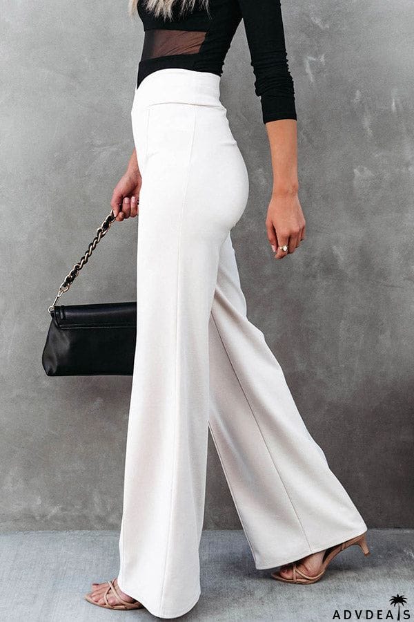 FRONT CREASE WIDE LEG PANTS