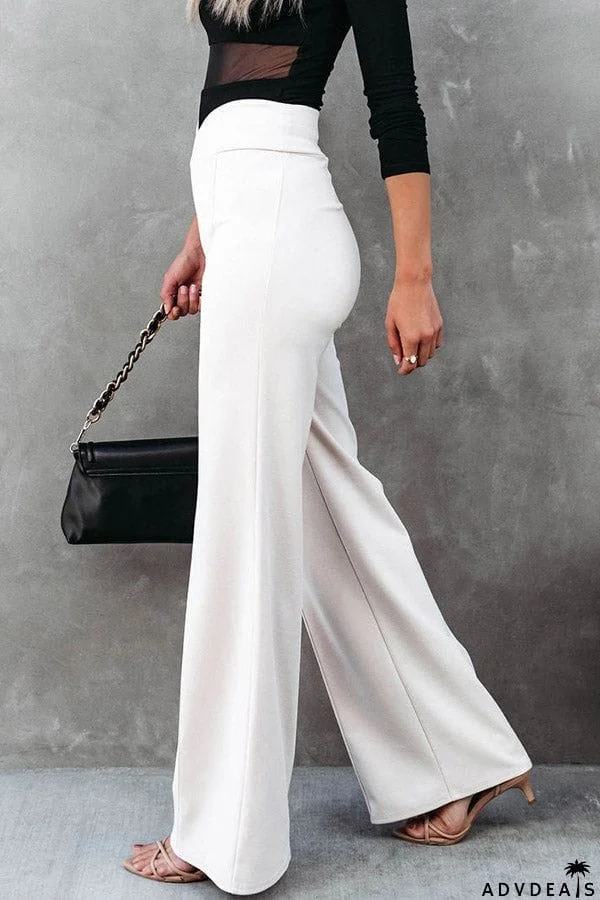 FRONT CREASE WIDE LEG PANTS