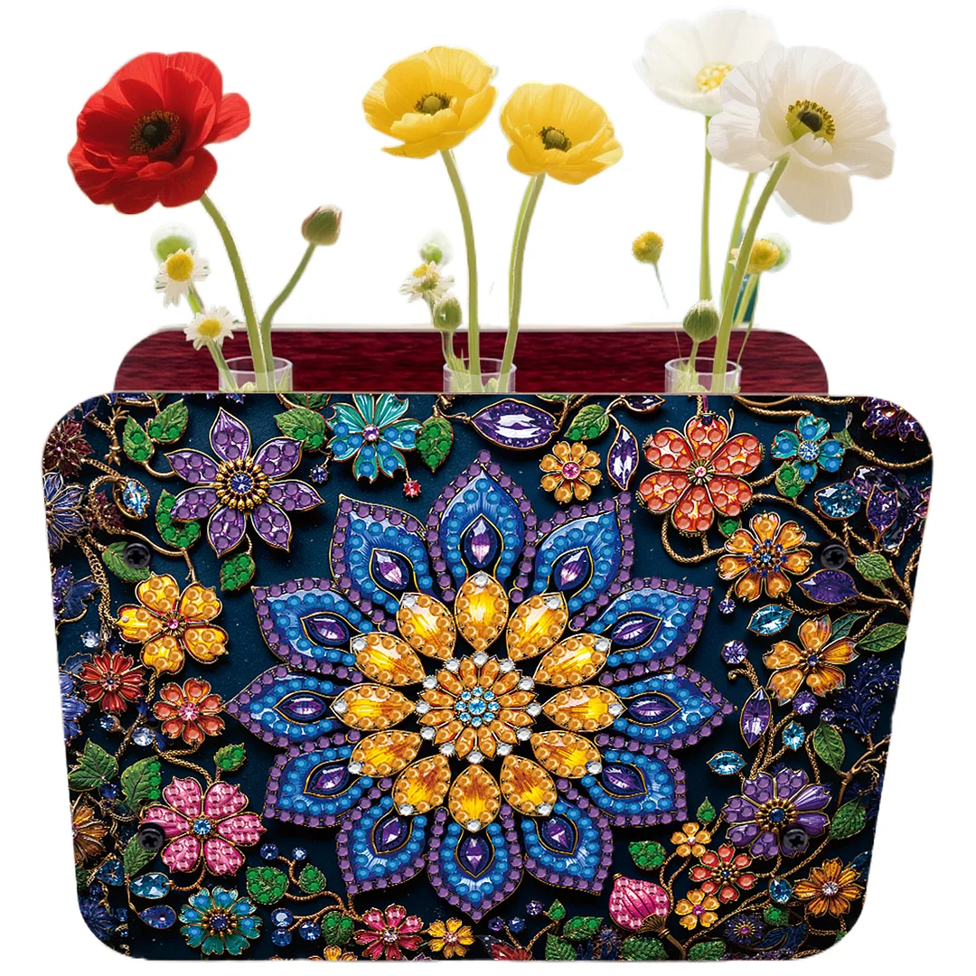 Mandala DIY Flower Vase Wooden Double Sided Desktop Diamond Art Kit Home Decor