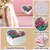 Blume DIY Diamond Painting herzf&ouml;rmige Schmuckschatulle dekorative Aufbewahrungstasche
