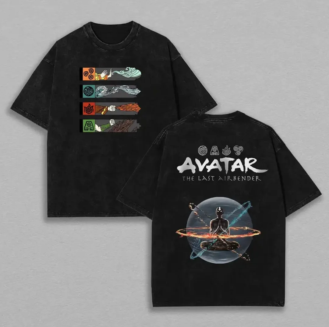 Avatar The Last Airbender Printed Unisex Washed T-Shirt