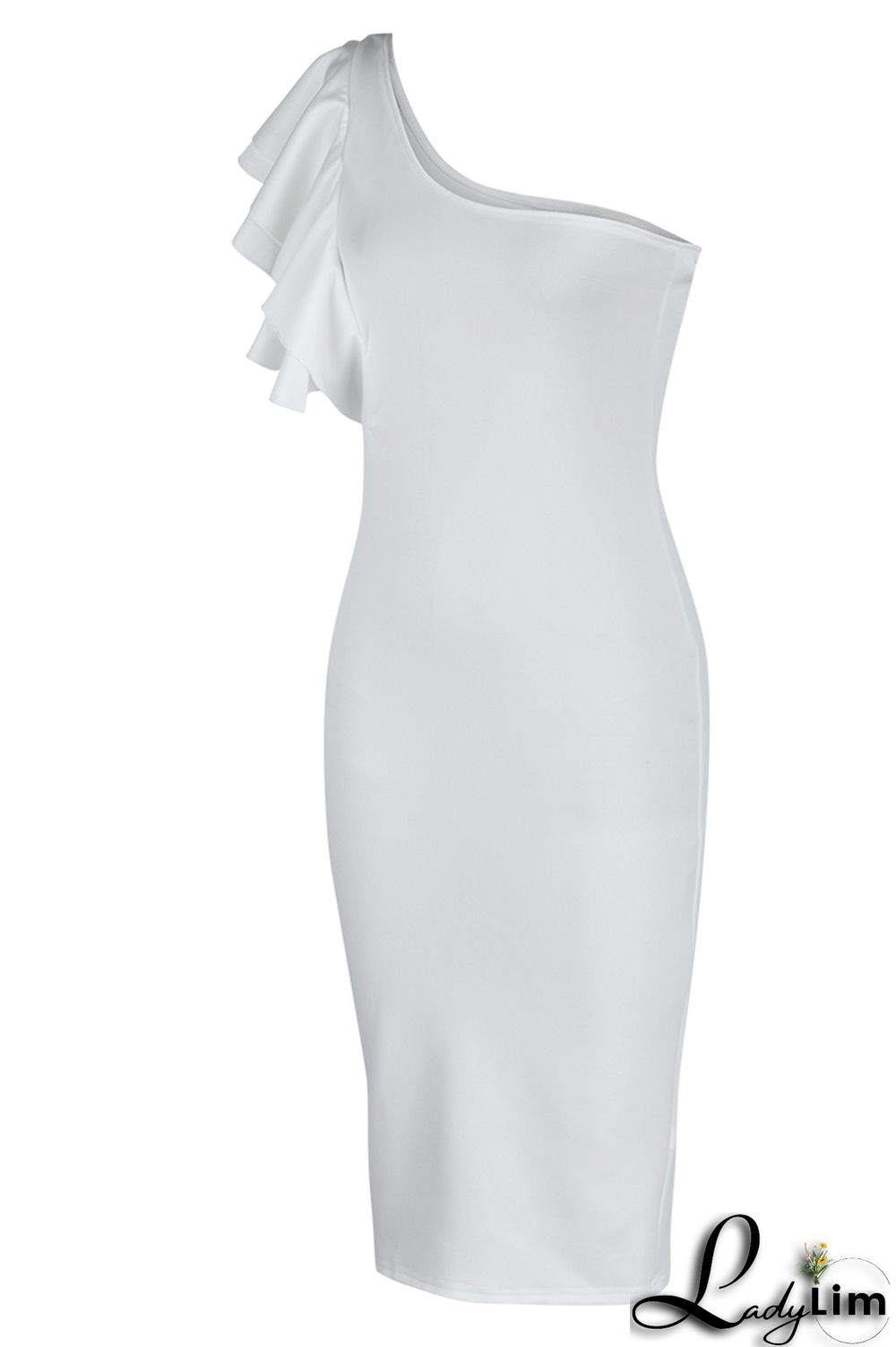 Yellow Fashion Sexy Solid Patchwork Backless One Shoulder Evening Dress