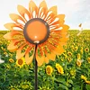 Outdoor Garden Metal Craft Sunflower Insert Windmill Garden Decoration