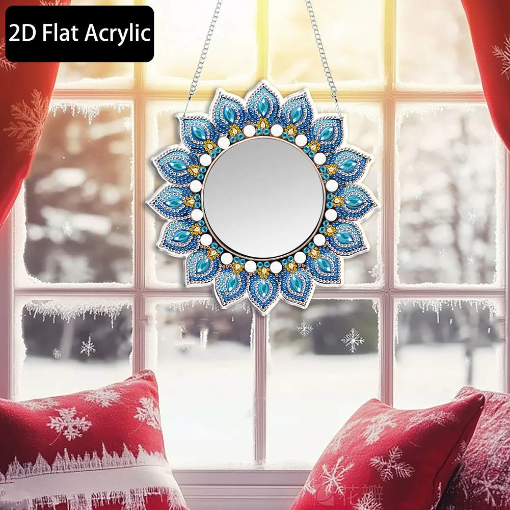 Mandala DIY Diamond Painting Mirror Kit Diamond Art Makeup Mirror for Beginners