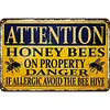 Bee warning - Vintage Metal Signs - 20*30cm/30*40cm - Warning